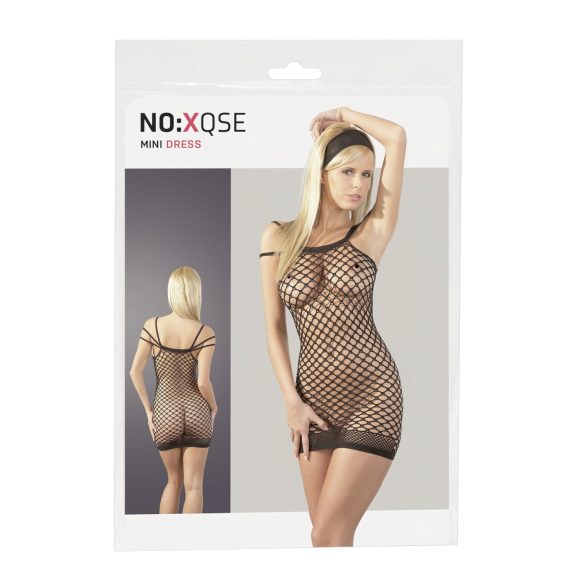 NO:XQSE - Seksi crna mini haljina s mrežastim uzorkom (S-L)