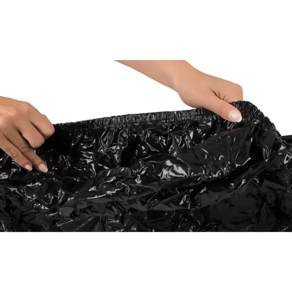 Fetiš - lakirani plaht s gumicom - 220x220 cm (crna)
