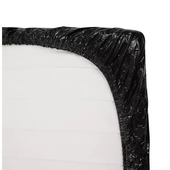 Fetiš - lakirani plaht s gumicom - 220x220 cm (crna)