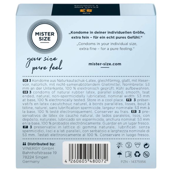 Mister Size - tanka kondom - 53mm - 3 komada