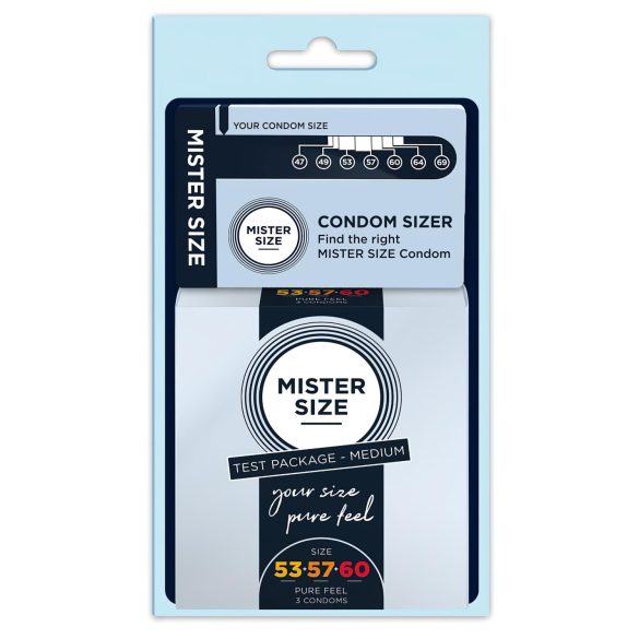 Mister Size testni paket s mjeračem za penis - 3 komada kondoma