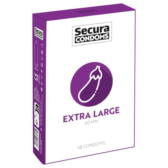 Secura Patlidžan - ekstra veliki kondomi - 60 mm (48 kom)