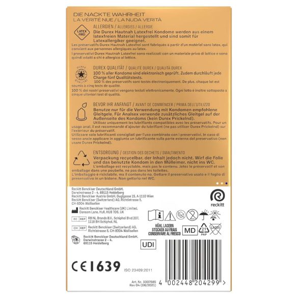 Durex Hautnah - lateks bez kondoma - 10 komada