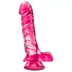   B Yours Basic 8 - realistični dildo s testisima - 23 cm - rozi