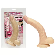   NMC - dildo s blago zakrivljenom osnovom - 19 cm - natur boja