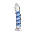 Icicles No. 5 - spiralno stakleni dildo (prozirno-plavo)