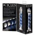 Icicles No. 5 - stakleni dildo spiralni oblik - prozirno/plavo
