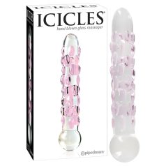 Icicles No. 7 - stakleni dildo s perlicama