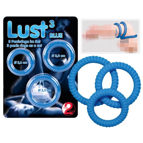 You2Toys - Lust prsten za penis trio - plavi