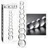Icicles No. 2 - stakleni dildo s kuglicama (prozirni)