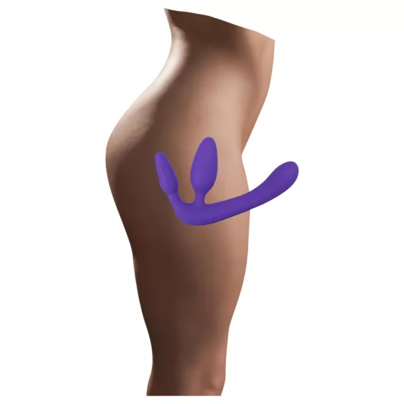 Trostruki - dildo bez remena - silikon - ljubičasti