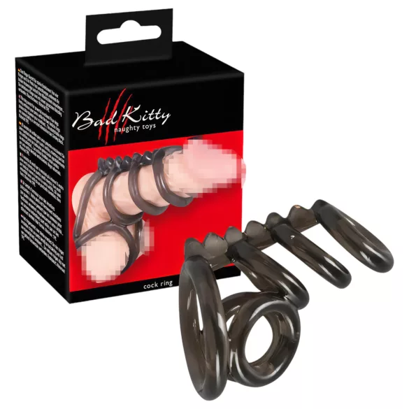 Bad Kitty - penis i testis prsten s bodljama