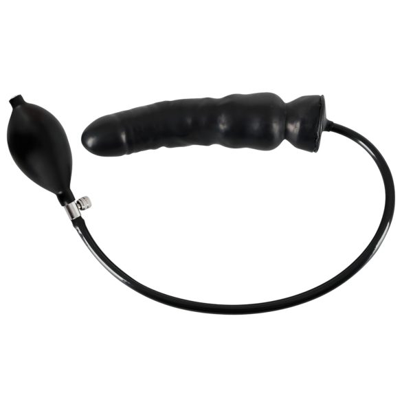 LATEX - napuhavajući dildo (crni)