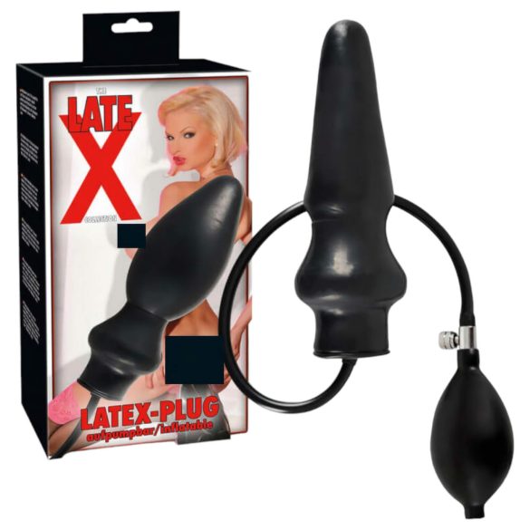 LATEX - napuhavajući veliki analni čep (crni)