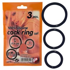 You2Toys - Silikonski set prstenova za penis - crna