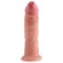 King Cock 9 - realistični dildo s vakum postoljem (23cm) - prirodna boja