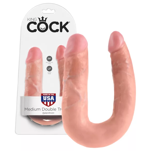 King Cock - dvostruki dildo - srednja veličina - natur