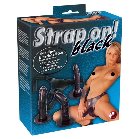 You2Toys - Set strap-on dildoa - crna