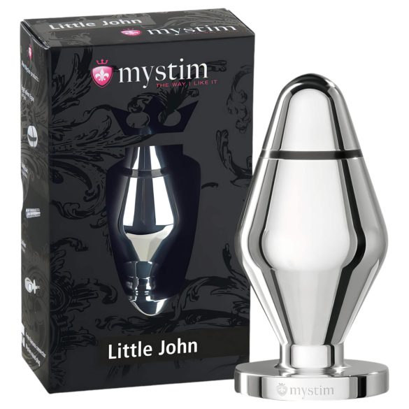 mystim Little John - mali elektro analni čep (srebrni)