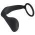 Black Velvet analni plug s prstenom za penis (crni)