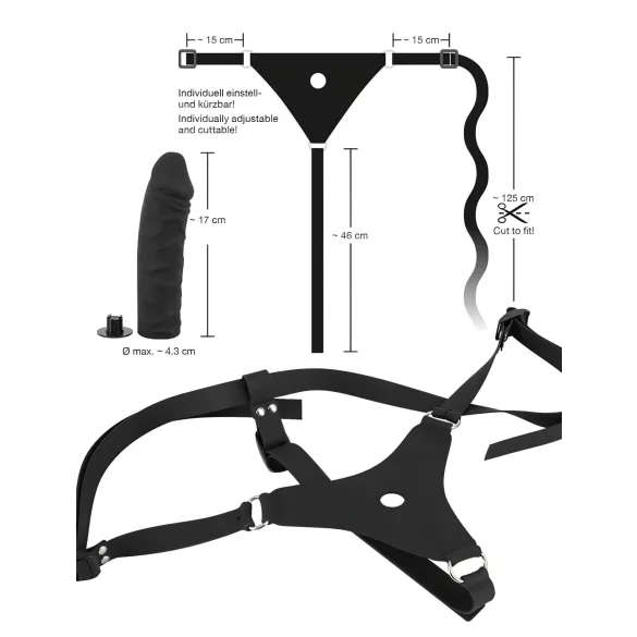 You2Toys - Strap-on dildo - silikon - crna