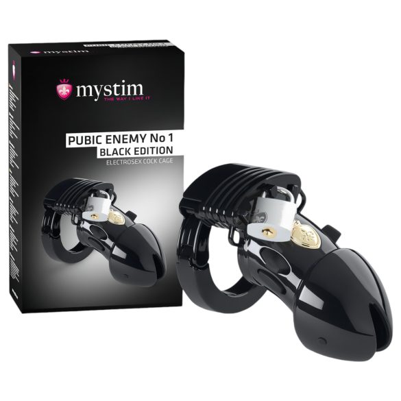 Mystim Crna Edicija PUBIC ENEMY No 1 - elektro kavez za penis