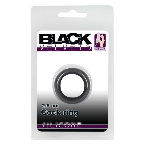 Black Velvet - prsten za penis debelih stijenki (2,6 cm) - crn