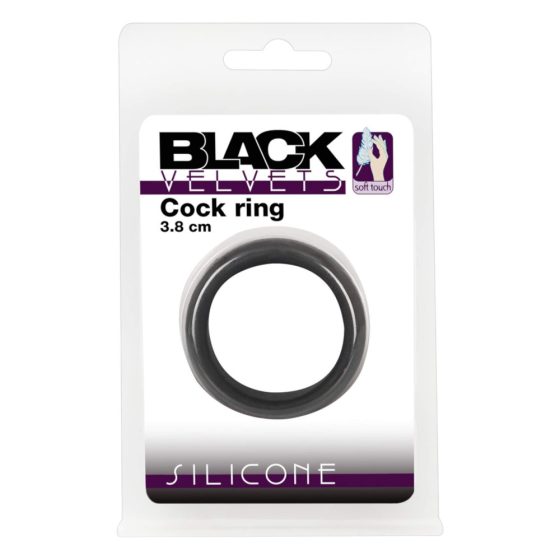 Black Velvet - prsten za penis debelih stijenki (3,8 cm) - crn