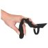 Crni Baršun - analni dildo s prstenovima za penis i testise (crni)