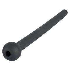   Dilator Piss Play - šuplji silikonski dildo za širenje uretre (crni)