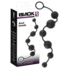 Black Velvets - analni dildo s 6 kuglica (crni)