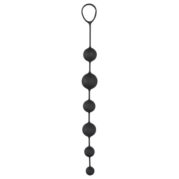 Black Velvets - analni dildo sa 6 kuglica - crni
