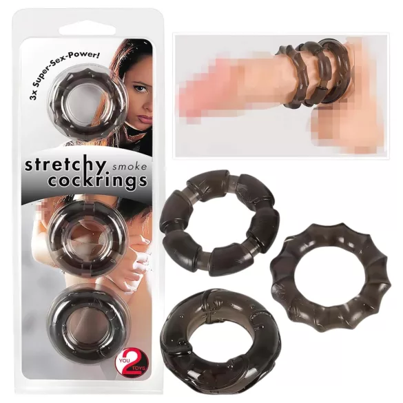 You2Toys - Set prstena za penis (3 komada) - siva