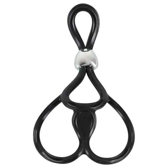 You2Toys - Prsten za penis i testise - trostruki, podesivi - crni