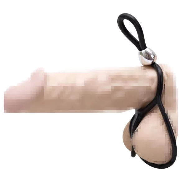 You2Toys - Prsten za penis i testise - trostruki, podesivi - crni