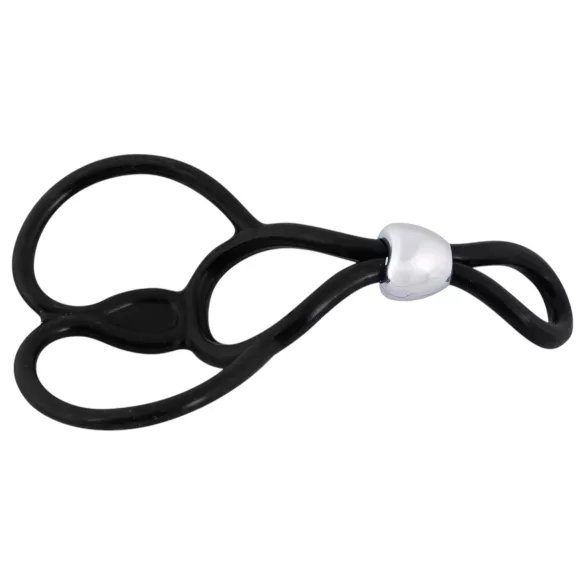 You2Toys - Prsten za penis i testise - trostruki, podesivi - crni