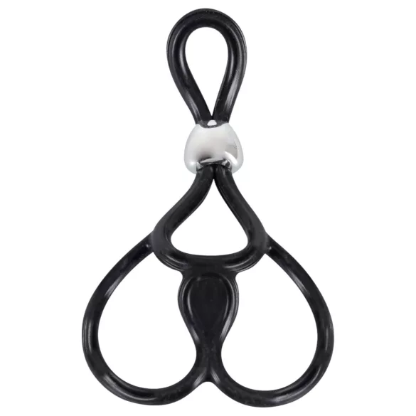 You2Toys - Prsten za penis i testise - trostruki, podesivi - crni
