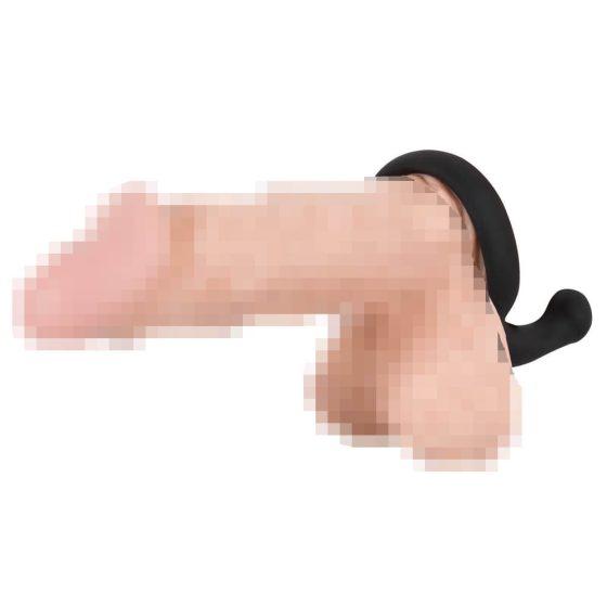 Crni baršunasti prsten za penis sa stimulatorom barijere (crni)
