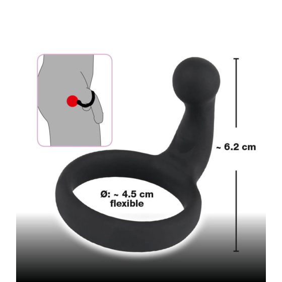 Crni baršunasti prsten za penis sa stimulatorom barijere (crni)