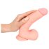 Medicinski - ravni medicinski silikonski dildo (20 cm) - prirodno