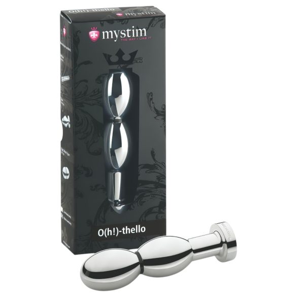 mystim O(h!)-thello - elektro analni čep s kuglicom (srebrni)