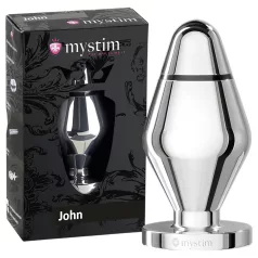 mystim - elektro analni plug - velik - srebrna