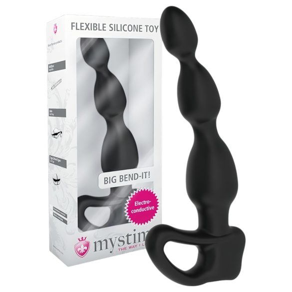 mystim Big Bend-it! - kuglasti elektro analni dildo (crni)