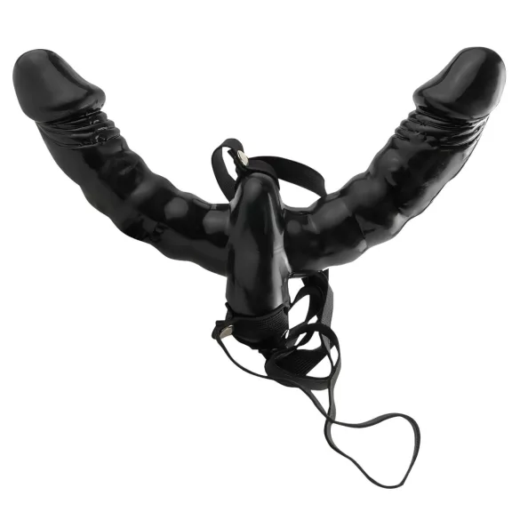 Pipedream - dupli vibratori na remen (crni) - Fetish
