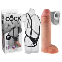King Cock - šuplji strap-on dildo s remenom - 28 cm