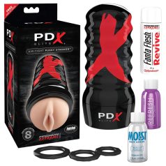   PDX Elite Air-Tight Pussy - ručna simulacija oralnog seksa (prirodna)