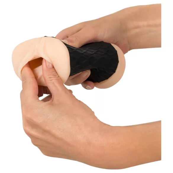 Nature Skin - masturbator vagina i anus - prirodna crna boja