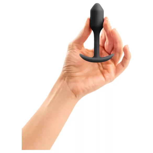 b-vibe Snug Plug 1 - analni čep s unutarnjom težinom (55g) - crni