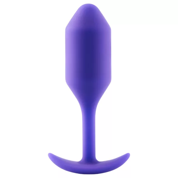 b-vibe Snug Plug 2 - analni čep s dvostrukim kuglicama 114g - ljubičasta
