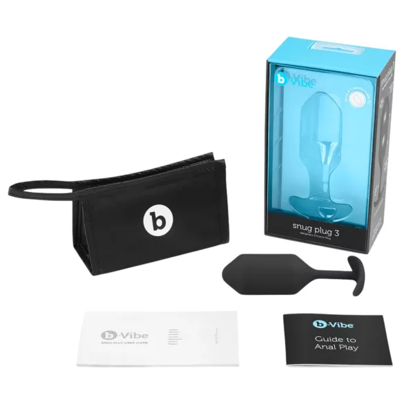 b-Vibe Snug Plug 3 - dvostruki kuglični analni čep (180 g, crni)